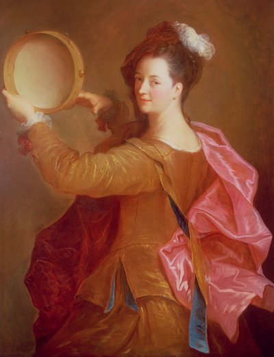 Portrait of a Woman with a Tambourine by Jean Alexis Grimou